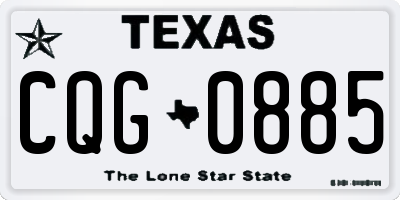 TX license plate CQG0885