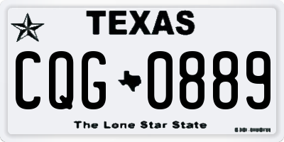 TX license plate CQG0889