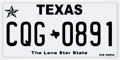TX license plate CQG0891