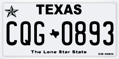 TX license plate CQG0893
