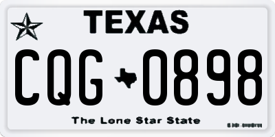 TX license plate CQG0898