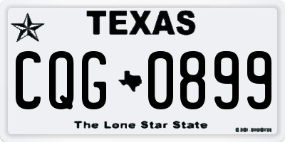 TX license plate CQG0899