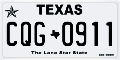 TX license plate CQG0911