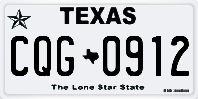 TX license plate CQG0912