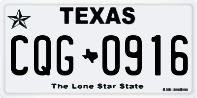 TX license plate CQG0916