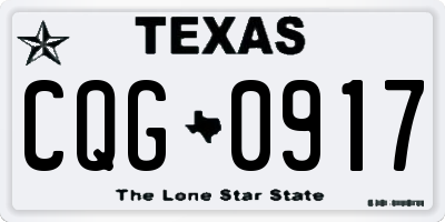 TX license plate CQG0917