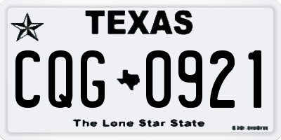 TX license plate CQG0921