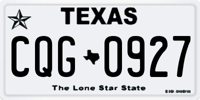 TX license plate CQG0927