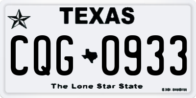 TX license plate CQG0933