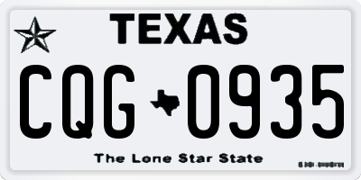 TX license plate CQG0935