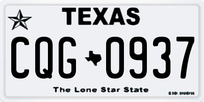 TX license plate CQG0937