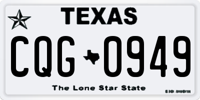 TX license plate CQG0949