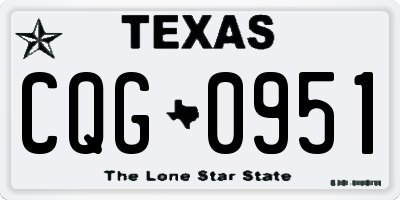 TX license plate CQG0951
