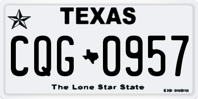 TX license plate CQG0957