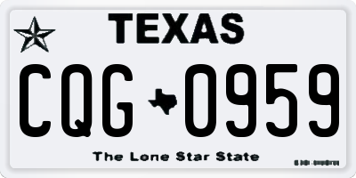 TX license plate CQG0959