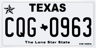 TX license plate CQG0963