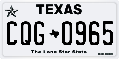 TX license plate CQG0965