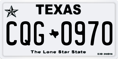 TX license plate CQG0970