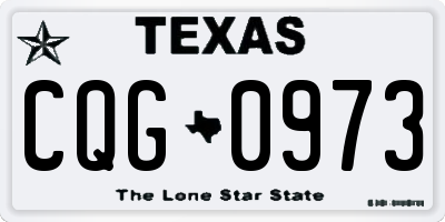 TX license plate CQG0973