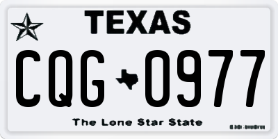 TX license plate CQG0977