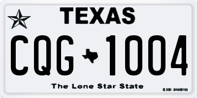 TX license plate CQG1004