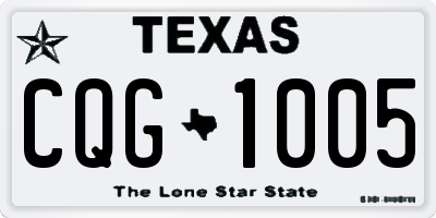 TX license plate CQG1005