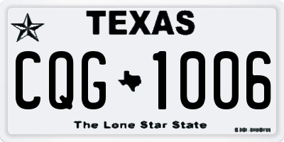 TX license plate CQG1006