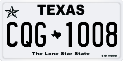 TX license plate CQG1008