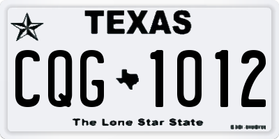 TX license plate CQG1012