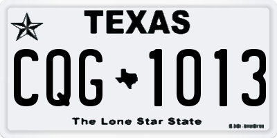 TX license plate CQG1013
