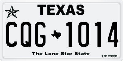 TX license plate CQG1014