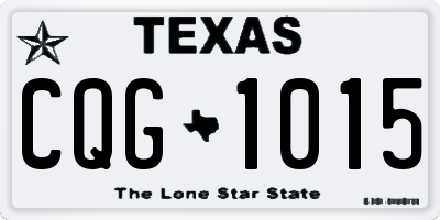 TX license plate CQG1015