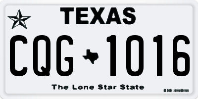 TX license plate CQG1016