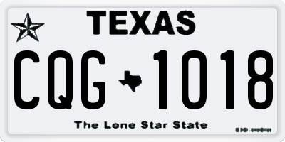 TX license plate CQG1018