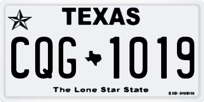 TX license plate CQG1019