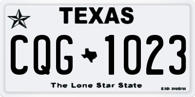 TX license plate CQG1023