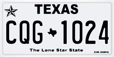 TX license plate CQG1024
