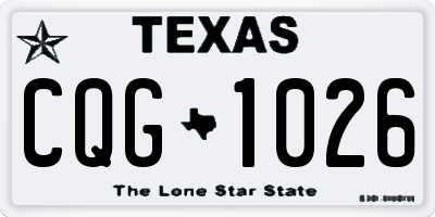 TX license plate CQG1026