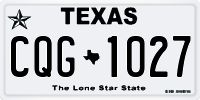 TX license plate CQG1027