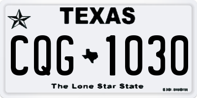 TX license plate CQG1030