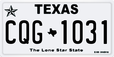 TX license plate CQG1031