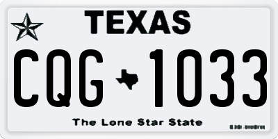 TX license plate CQG1033