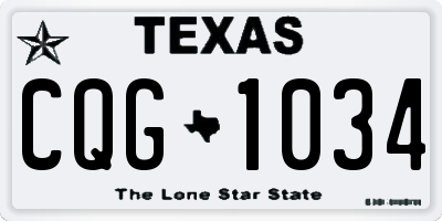TX license plate CQG1034