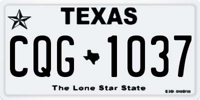 TX license plate CQG1037