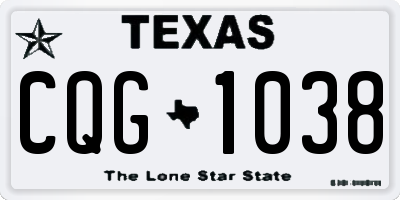 TX license plate CQG1038