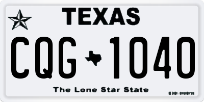 TX license plate CQG1040