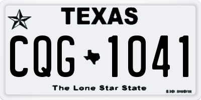 TX license plate CQG1041