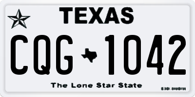 TX license plate CQG1042