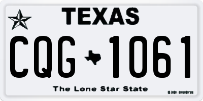 TX license plate CQG1061