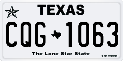 TX license plate CQG1063